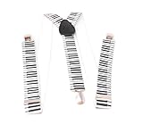 Z&h Tirantes Ajustables con Diseño de Piano, Negro y Blanco, Estilo Musical para Adultos