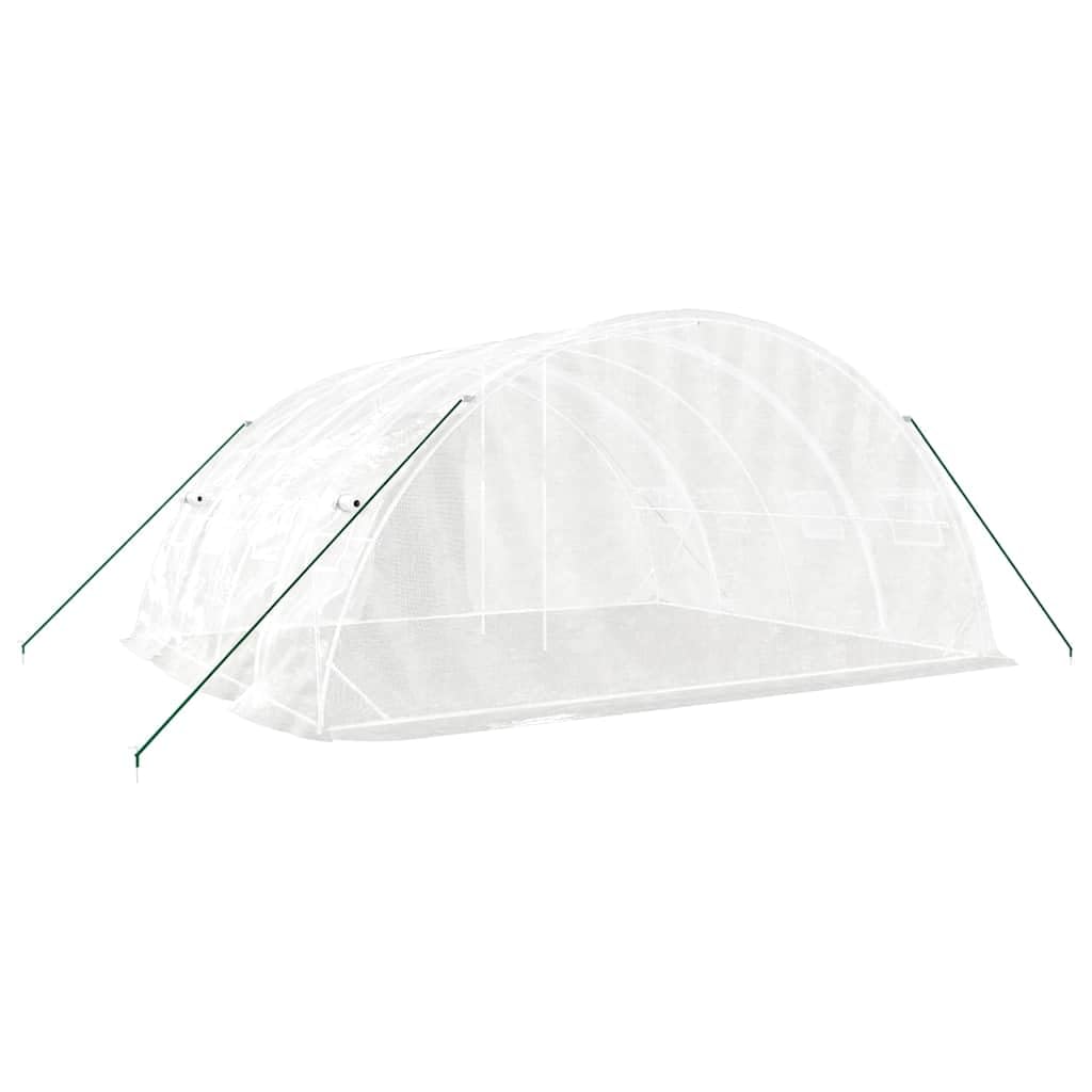 Invernadero con marco de acero blanco 20 m² 5 x 4 x 2,3 m para jardinería aficionada, cultivo, invernadero, balcón, terraza, con ventilación, estructura de acero resistente, cubierta de