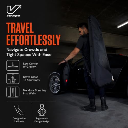 Image of Gruv Gear Electric Guitar Case Soft, Patented Electric Guitar Gig Bag with Adjustable Side Carry Strap, Travel Approved, Multiple Pockets for Guitar Accessories, Ergonomic side-carry