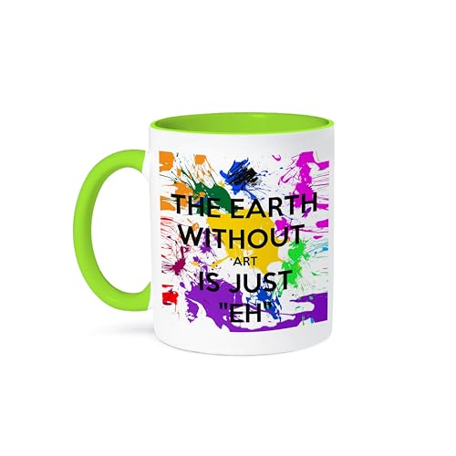 3dRose 11oz Green Two-Tone Mug Earth Without Art Art Mug
