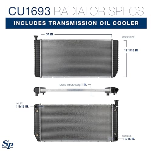 image for Spectra Premium CU1693 Radiator, with EOC and TOC, Compatible With Che