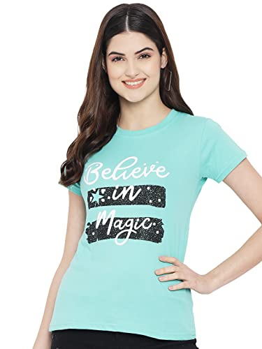 Image of Preneum Women's Letter Print Regular Fit T-Shirt