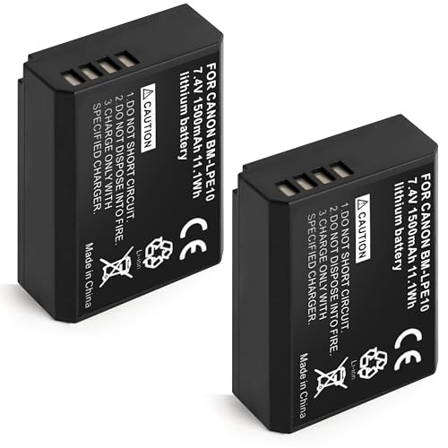 Hiweld 2-Pack LP-E10 Batteries and USB Charger for Canon LP E10, EOS Rebel T7 T6 T5 T3 T100, Kiss X50 X70 X80 X90, EOS 1100D 1200D 1300D 1500D 2000D 3000D 4000D Digital Cameras