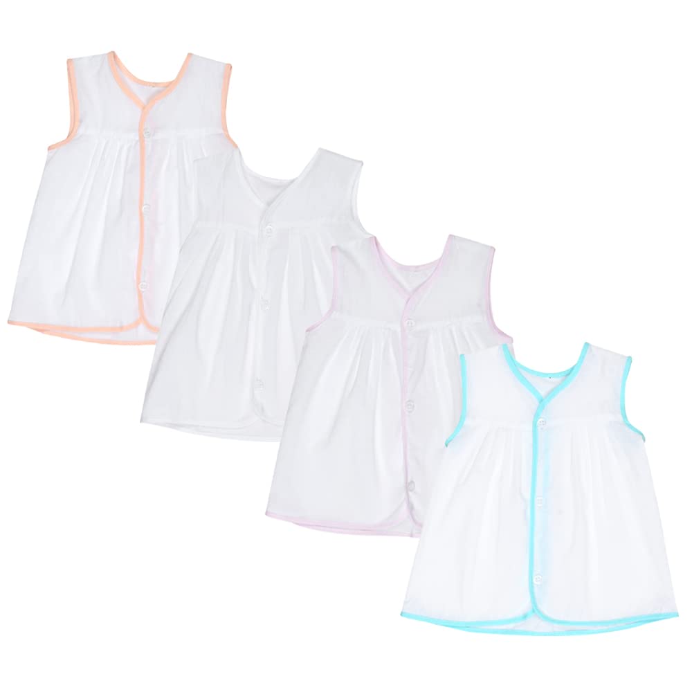 clap Baby Girls Cotton Jhabla Frock White (Pack of 4)-picture-51