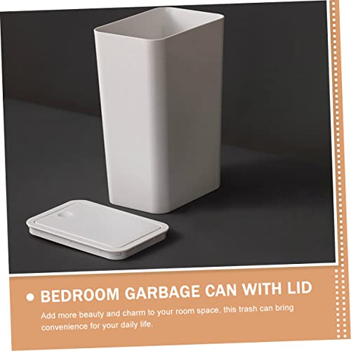 Caneca de basura pequeña rectangular con tapa de plástico miniatura 4