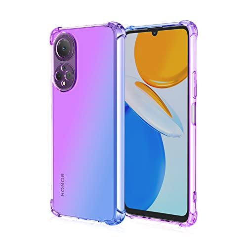 AMWEI Gradient TPU Carcasa para Huawei Honor X7 Funda Blanda TPU Funda Protectora de Silicona de Gel antigolpes Bumper Case Cover (Azul Púrpura)