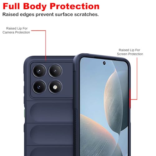 Image of amazon basics Mobile Cover for Poco X6 Pro 5G / Mi Redmi K70E 5G | Full Camera Protection | Liquid Silicon Case | Flexible Bumper Case for Poco X6 Pro 5G / Mi Redmi K70E 5G (Dark Blue)