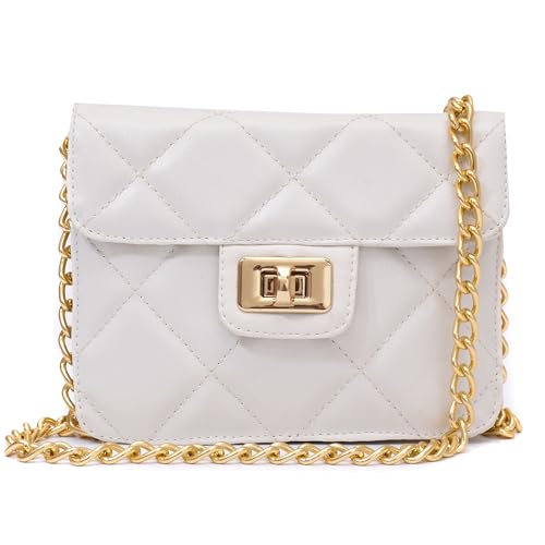 Bolsa Pequena Maria Milão Carteira Corrente Ombro Matelassê (Off-White)
