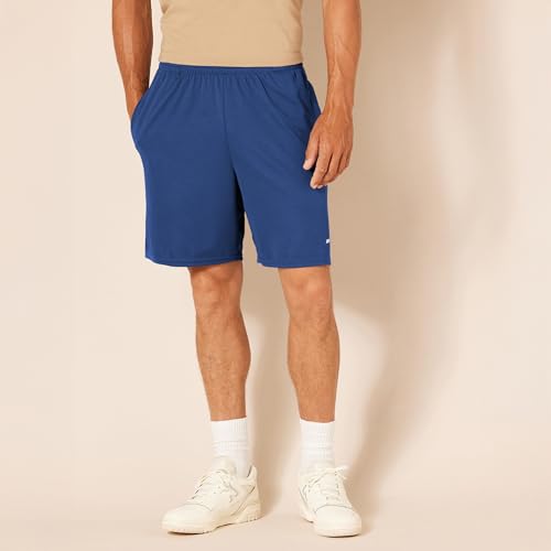 Image of Amazon Essentials Men's Athletic Basketball Gym Shorts, Breathable Moisture Wicking Performance Tech Loose-Fit Training Shorts with Elastic Waist, Pack of 2