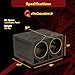 Q Power Dual 10 Inch Vented Triangle Ported Wood Subwoofer Enclosure Box with Durable Bedliner Spray and Spring Loaded Terminals, Black