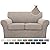 Turquoize 3 Piece Stretch Sofa Covers Loveseat for 2 Cushion Couch Covers Slipcovers Including Base Cover and 2 Individual Seat Cushion Covers, Thick Jacquard Customized Fitting (Medium, Sand)