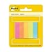 Post-it Page Markers, 1/2 in x 1 3/4 in, Assorted Fluorescent Colors , 50 Sheets/Pad, 5 Pads/Pack (670-5AF)
