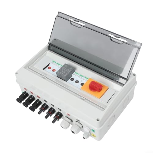 1000V 3 in 1 Out PV Combiner Box for 3 String Solar Photovoltaic Array, IP65 Waterproof Solar Power Accessory with DC MCB, Fuses and Isolating Switch for Residential Rooftop PV Systems