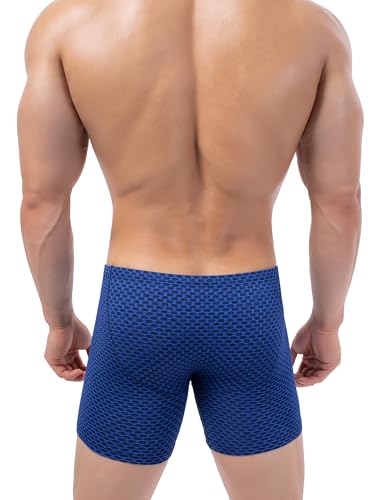 iKingsky Men's Stretch Long Leg Boxer Briefs Sexy Bulge Trunks No Ride Up Shorts Underwear Seamless Front Under Panties2