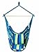 SueSport Blue Hanging Rope Hammock Chair Porch Swing Seat Sky Chair with Cushions for Any Indoor or Outdoor Spaces- Max. 265 Lbs -2 Seat Cushions Included