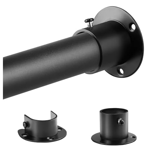 Garderobenstange Schwarz, Ausziehbare Kleiderstange 74-130cm,1 Set Teleskop-Schrankstange für Schlafzimmer Schrank-Kleiderstange （Durchmesser 32 x 28 mm）