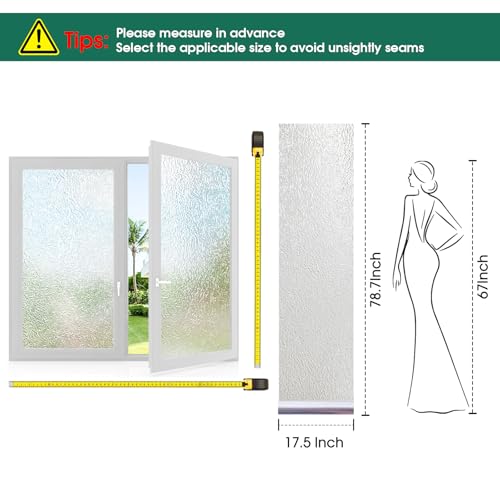 Coavas 080400135 Window Privacy Film Frosted Glass Window Film Decorative Static Window Cling Sun Blocking Heat Control Removable Home Window Tint Film Privacy thumb #7
