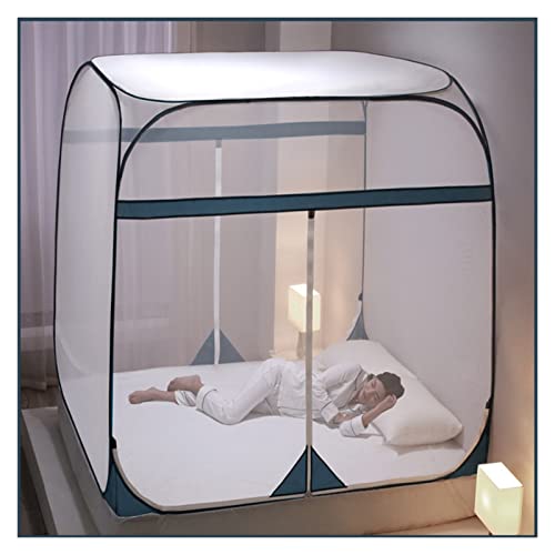 Mosquitera con cremallera contra mosquitos en cama de 1,8x2m 2