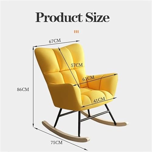 Fauteuil à bascule moderne de luxe velours et piétement bois massif