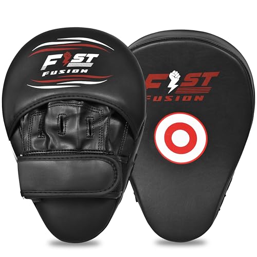 Curved Punching Mitts for Boxing MMA Muay Thai Training Punching Focus Pads, Hand Pads Sparring Gear, Strike Kickpad Shields (Black (A01))