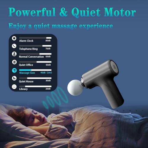 Image of Massager Machine for Pain Relief Mini Gun - Body, Neck, Shoulders, Back, Arms & Feet Massager- 6 Speed Settings -7 Type-C Charging for Muscle Pain Relief Recovery GT31