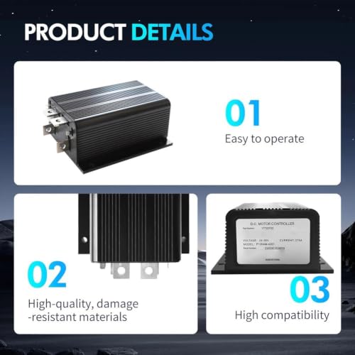 Controlador de velocidad de 24 V 275 A motor CC de carrito de golf 6