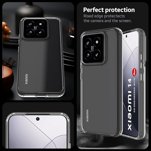 Image of KAPAVER Hybrid Series Back Cover Case Compatible with Xiaomi 14 (PC+TPU) (Clear)