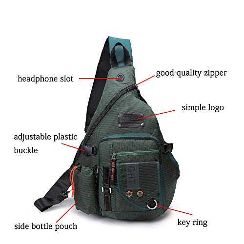DDDH-Large-Sling-Bags-Crossbody-Backpack-141-Inch-Chest-Daypack-Travel-Bag-Book-Bag-for-MenWomenGreen