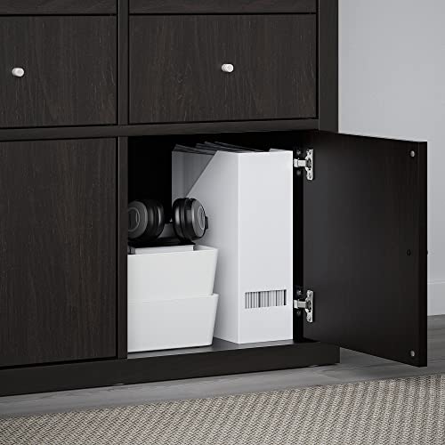 Insert Kallax avec porte de 33 x 33 cm au design noir-marron moderne - 3