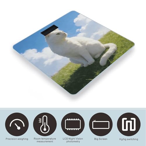 Báscula digital de baño con sensores precisos y pantalla LCD grande miniatura 3