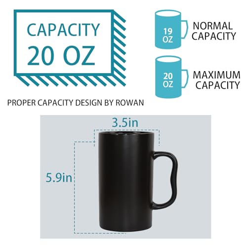 Mugs cerámicos grandes 20 oz set x2 color negro miniatura 3