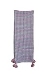 Creative Co-Op Red & Blue Cotton Woven Seersucker Corner Tassels Table Runner, Blue