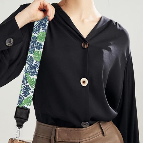 Image of GLENLCWE Monstera Leaf Wide Purse Strap for Women Green Leaves Replacement Belt Adjustable Shoulder Strap for Crossbody /Handbag /Canvas