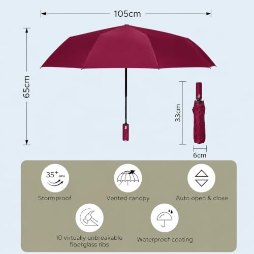 Image of Umbrella, UV Big Size Umbrella for Sun Protection Rain Windproof Strong Large 3 Fold For Men Women Kids Boys Girls Perfect & Stylish Windproof & Compact