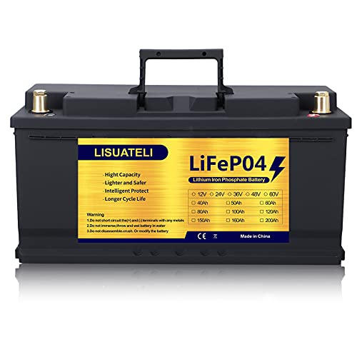 12V 100Ah LiFePO4 Lithium Battery, Low-Temp Protection 12V 100Ah Lithium Battery Built in 100A Smart BMS, Up to 15000 Deep Cycles, Great for Trolling Motor, RV, Solar System, Off-Grid
