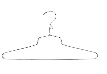 NAHANCO Metal Shirt Hangers - 18" Chrome-Plated, Loop Hook Pack of 100