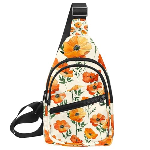 Mochila cruzada de amapola antirrobo y ajustable para correr