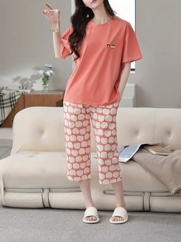 Image of Louis Luxe Womens Korean Night Dress || Full Pyjama Set || Korean Nightsuit || Women Nightwear ||Round Neck Full Sleeve Nightsuit || Loungewear || Everyday Nightdress (ND-18)