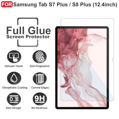 Image of CEDO Samsung Galaxy Tab S7 Plus / S8 Plus (12.4 inch) Tempered Glass | Screen Protector Glass (Transparent)