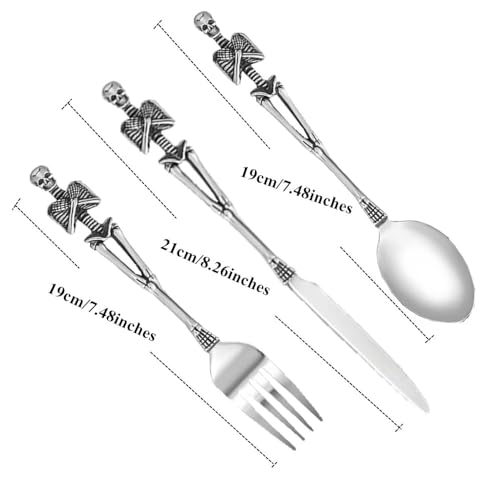 Argenterie squelette acier inoxydable : set de table avec couteau et fourchette - 3