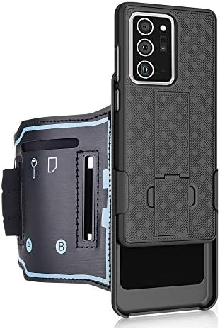 Chuangxinfull Samsung Galaxy Note 20 Ultra 5G Sport Armband, Open Face Armband Ideal for Fitness Apps. Hybrid Hard case Cover with Sport Armband Combo for Sports Jogging Exercise (Note 20 Ultra)