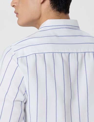 Image of The Indian Garage Co Men Regular Fit Striped Full Sleeves Cutaway Collar Casual Shirt