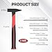 Machinist Engineers Hammer with 376pcs Nails Set, Smooth Face and Forged Steel,Shock-Absorbing Fiberglass Handle, Red and Black Handle Blacksmith Forging Tools 300 grams