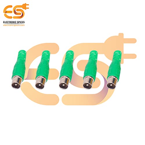 Image of Electronic Spices Green color RCA Male plugs solder audio connectors Electronic Cables pack of 5pcs