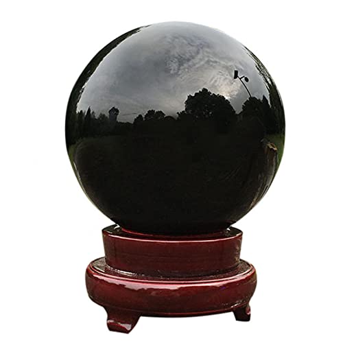 Boule de cristal feng shui en obsidienne noire 3cm avec support pour bureau et maison