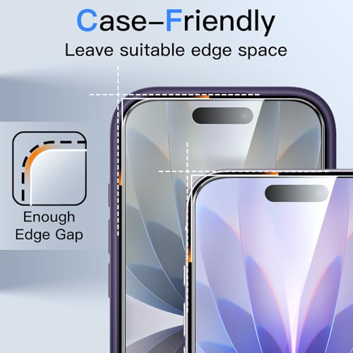 Image of Mr.Shield 360 True Privacy Screen Protector Tempered Glass Guard for iPhone 17 and iPhone 16 Pro, 4-Way Anti-Spy with Easy Installation Kit, 9H Hardness, 3D Curved Edges, Case-Friendly