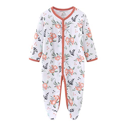 Image of Newborn Baby Boy Girl Organic Cotton Bodysuit Long Sleeve Jumpsuit 3-Pack Outfits Clothes,0-24Months