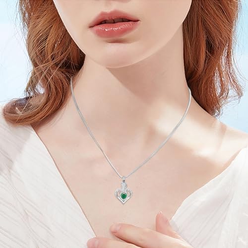Collier funéraire pour cendres en forme de cœur et pierre de naissance