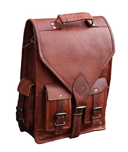 jaald Convertible Leather 15.6" Laptop Bag Backpack Messenger Bag Office Briefcase3