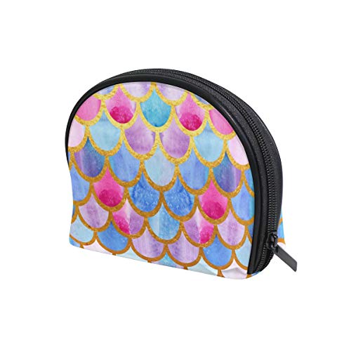 Preisvergleich Produktbild Meerjungfrauen-Waage Bunte Kosmetiktasche Reise Make-up Tasche Reißverschluss für Frauen Mädchen Kosmetiktasche Personalisierte Aufbewahrung Kulturtasche Canvas Kosmetiktasche
